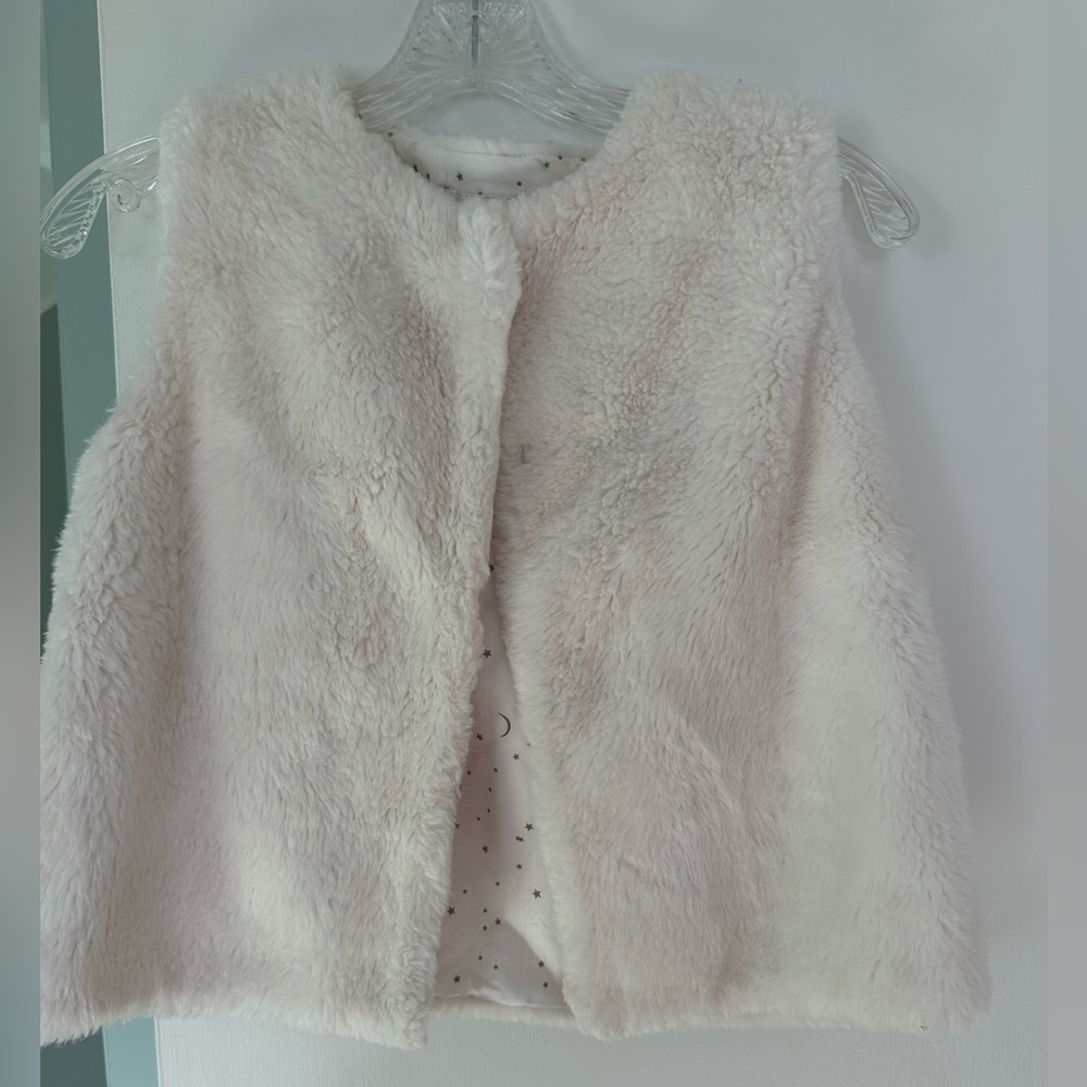 Girls white Jacadi faux fur vest